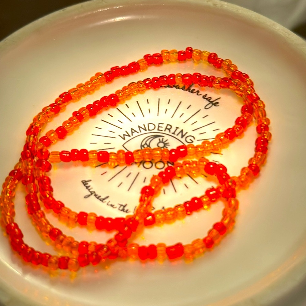 Red and orange necklace, handmade choker/neklace.